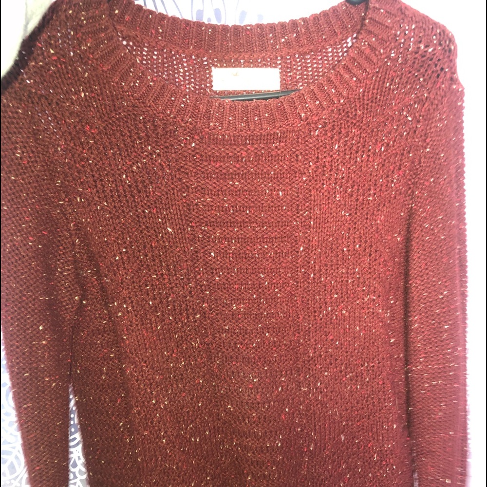 Speckled maroon sweater